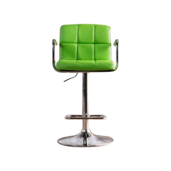 Corfu Contemporary Bar Stool With Arm In Green Pu  By Benzara Online Sale - Image 2