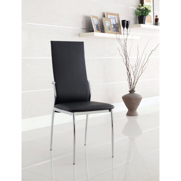 Kalawao Contemporary Side Chair, Black Finish, Set Of 2  By Benzara For Sale - Image 3