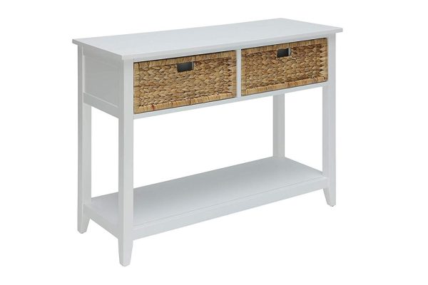 Flavius Console Table With 2 Drawers, White  By Benzara on Sale - Image 2