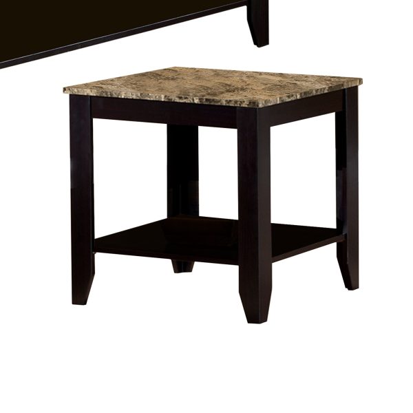 Artistic 3 Piece Occasional Table Set With Marble Top, Brown  By Benzara Discount - Image 4