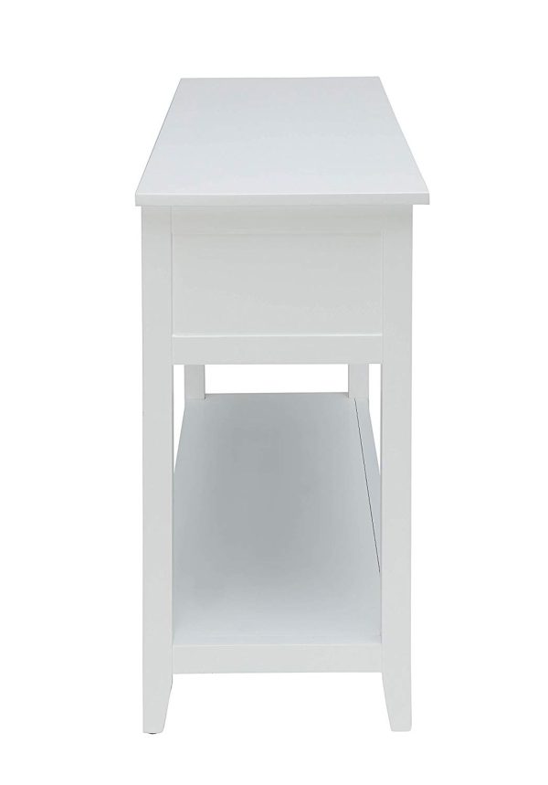 Flavius Console Table With 2 Drawers, White  By Benzara on Sale - Image 3