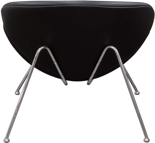 Modern Leatherette Upholstered Accent Chair With Angled Metal Legs, Set Of Two, Black And Silver By Benzara Online - Image 5