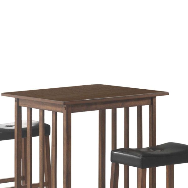 Contemporary Style 3 Piece Counter Height Set, Brown  By Benzara For Cheap - Image 5