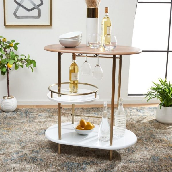 Safavieh Iva 3 Tier Swivel Bar Table For Sale