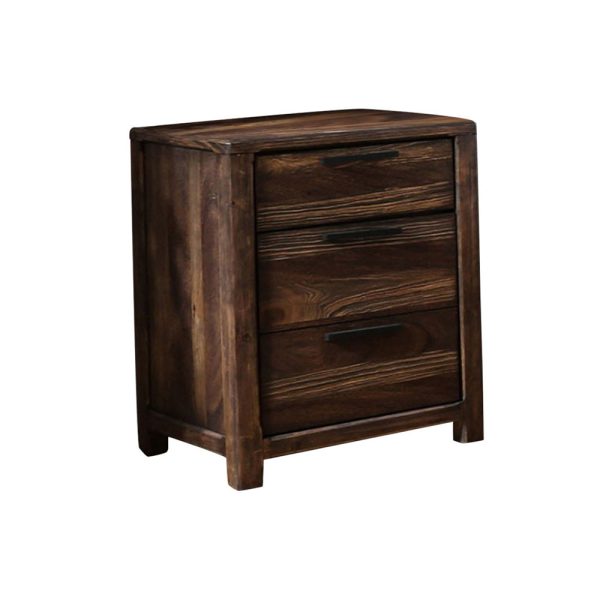 Hankinson Transitional Style Night Stand, Rustic Natural Tone By Benzara For Cheap
