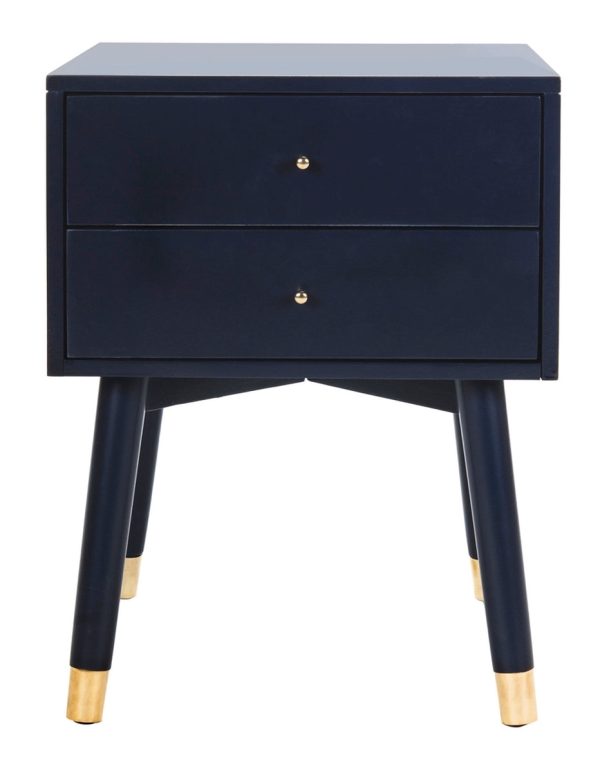 Safavieh Lyla Mid Century Retro Gold Cap Nightstand For Cheap
