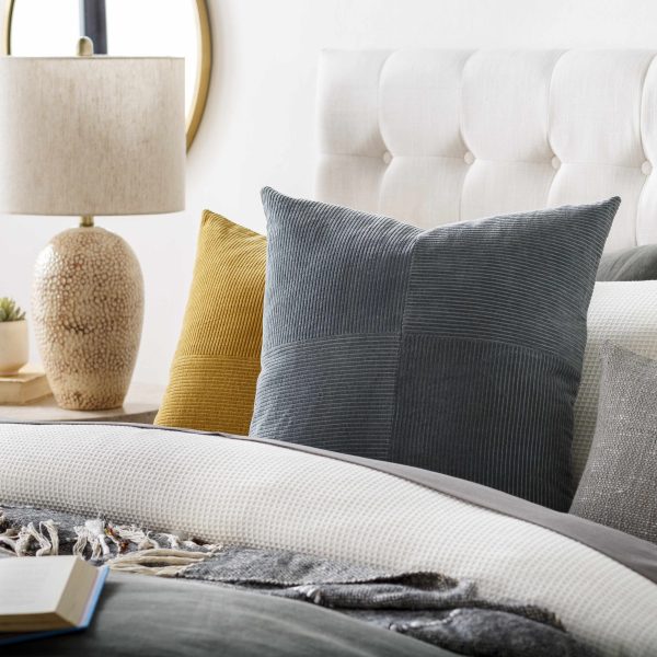 Umar Charcoal Corduroy Accent Pillow on Sale